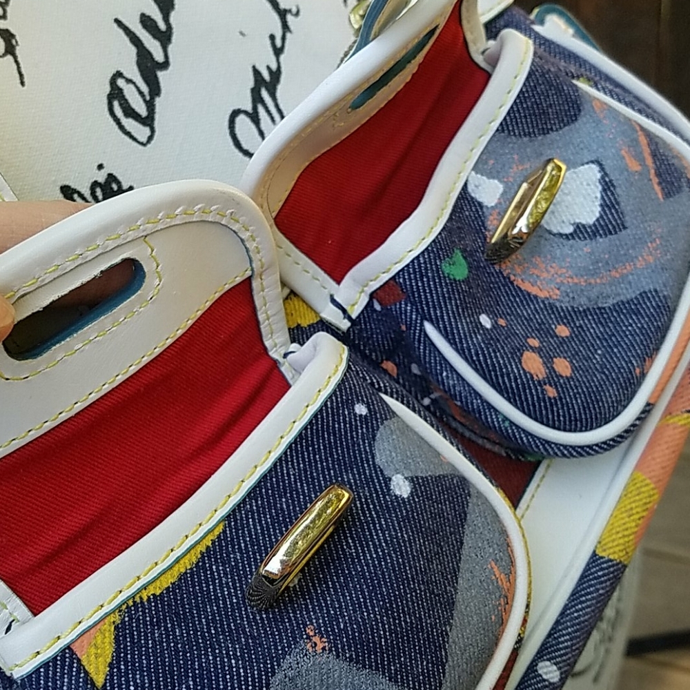 Dooney & Bourke 🌼 small paint splatter saddle bag purse - Picture 6 of 16
